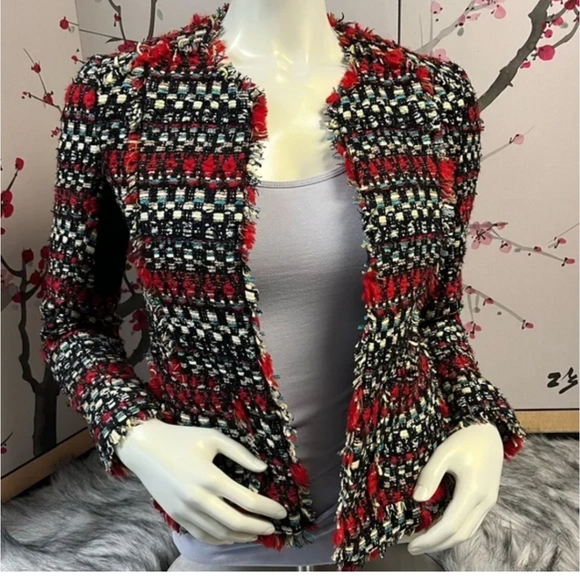 Chic Multicolor Tweed Jacket From TRUTH & PRIDE, Size Large - Picture 1 of 11